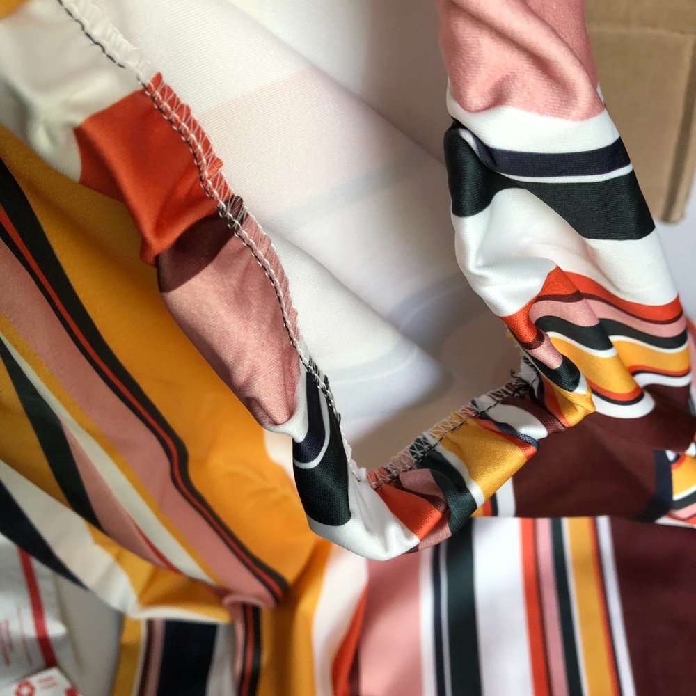 *LAST1* MULTI ASYMMETRIC STRIPE SKIRT - Picture 6 of 7